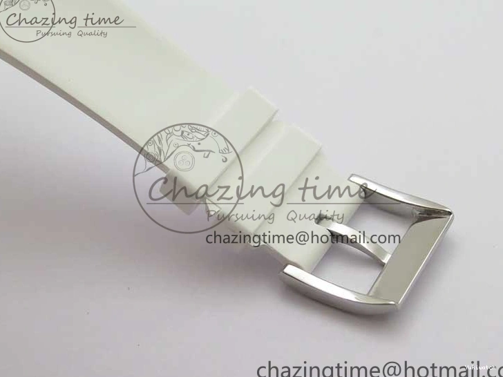 KZF Best Transparent on Phantomlab Rubber Edition VR3135 Dial Blue Light Strap White Submariner 0219